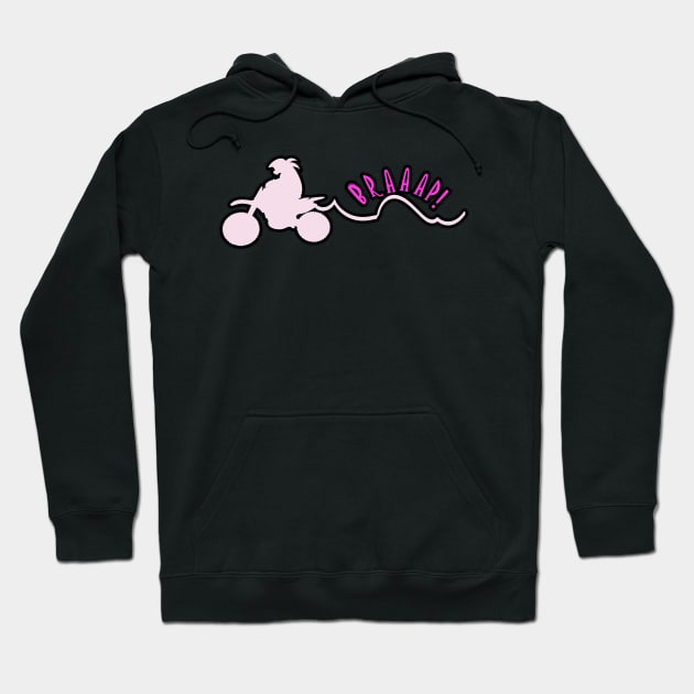 Pink Braaap!! Girl Dirt bike Motocross Eat my Dust Hoodie by FamilyCurios